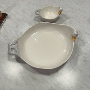 Gorgeous vintage goose dishes-made in Italy super rare!!!! Perfect condition!!